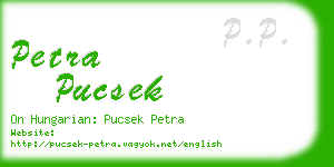 petra pucsek business card